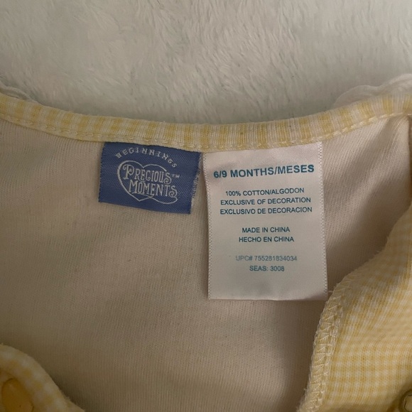 Precious Moments Vintage Yellow Baby Footie Sleeper 6-9M “Busy Little Bee” - Picture 2 of 3